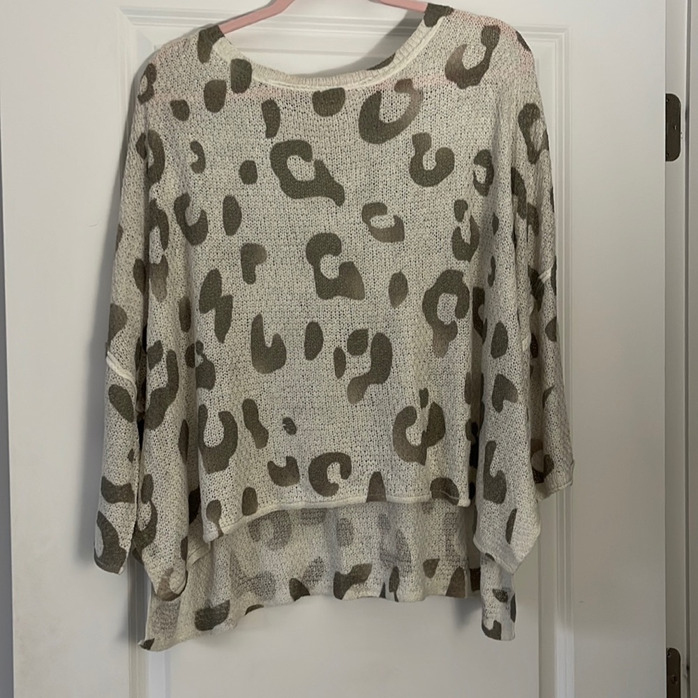 Camouflage, print sweater, size small or what is big and flowy